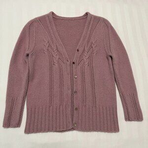 Cashmere Button Down Sweater Blouse